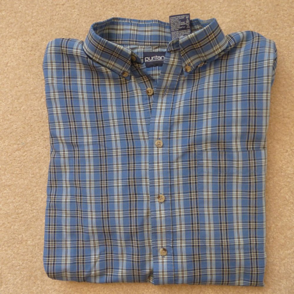 Puritan Men's Short Sleeve Shirt Sz L